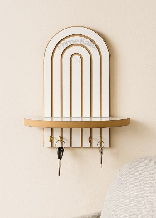 Prime Kalite Beyaz Duvar Rafı Anahtarlık (35x20 cm)