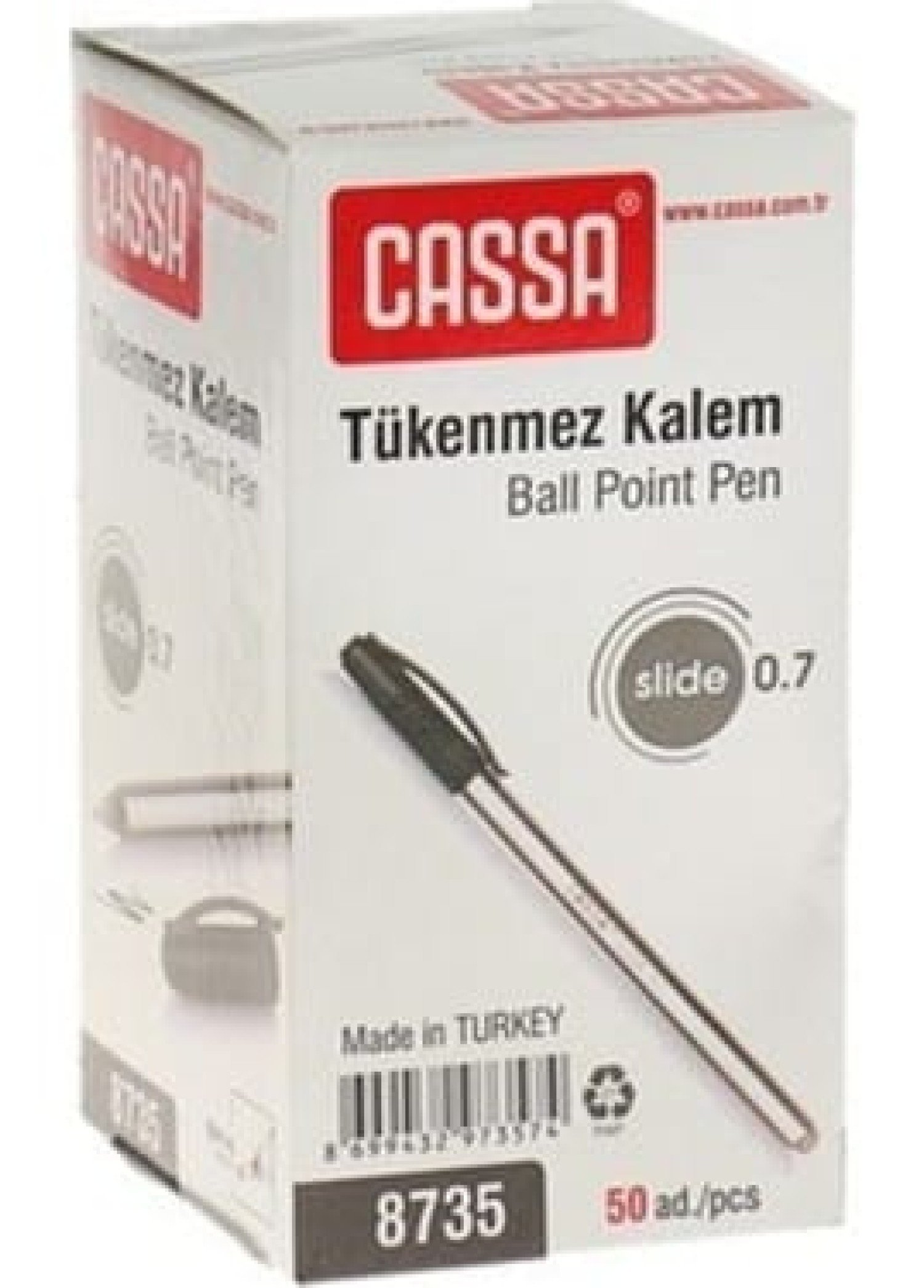 Cassa 0.7 mm Siyah Tükenmez Kalem 50’li Kutu | Akıcı Yazım & Ekonomik Set