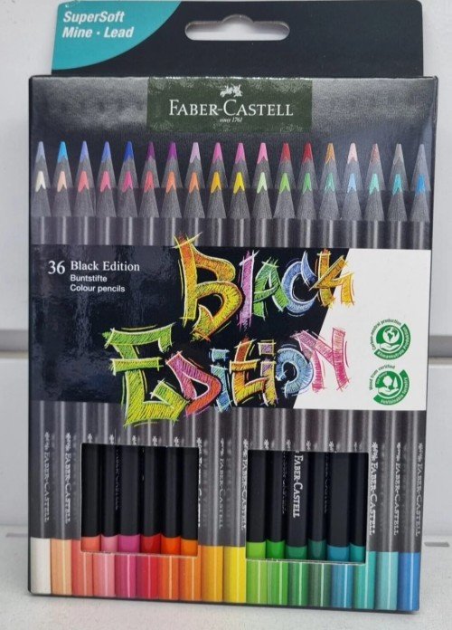 Faber-Castell Black Edition 36 Renkli Boya Kalemi | Süper Yumuşak Uç – Canlı Renkler Faber-Castell Black Edition 36 Renkli Boya Kalemi | Süper Yumuşak Uç – Canlı Renkler