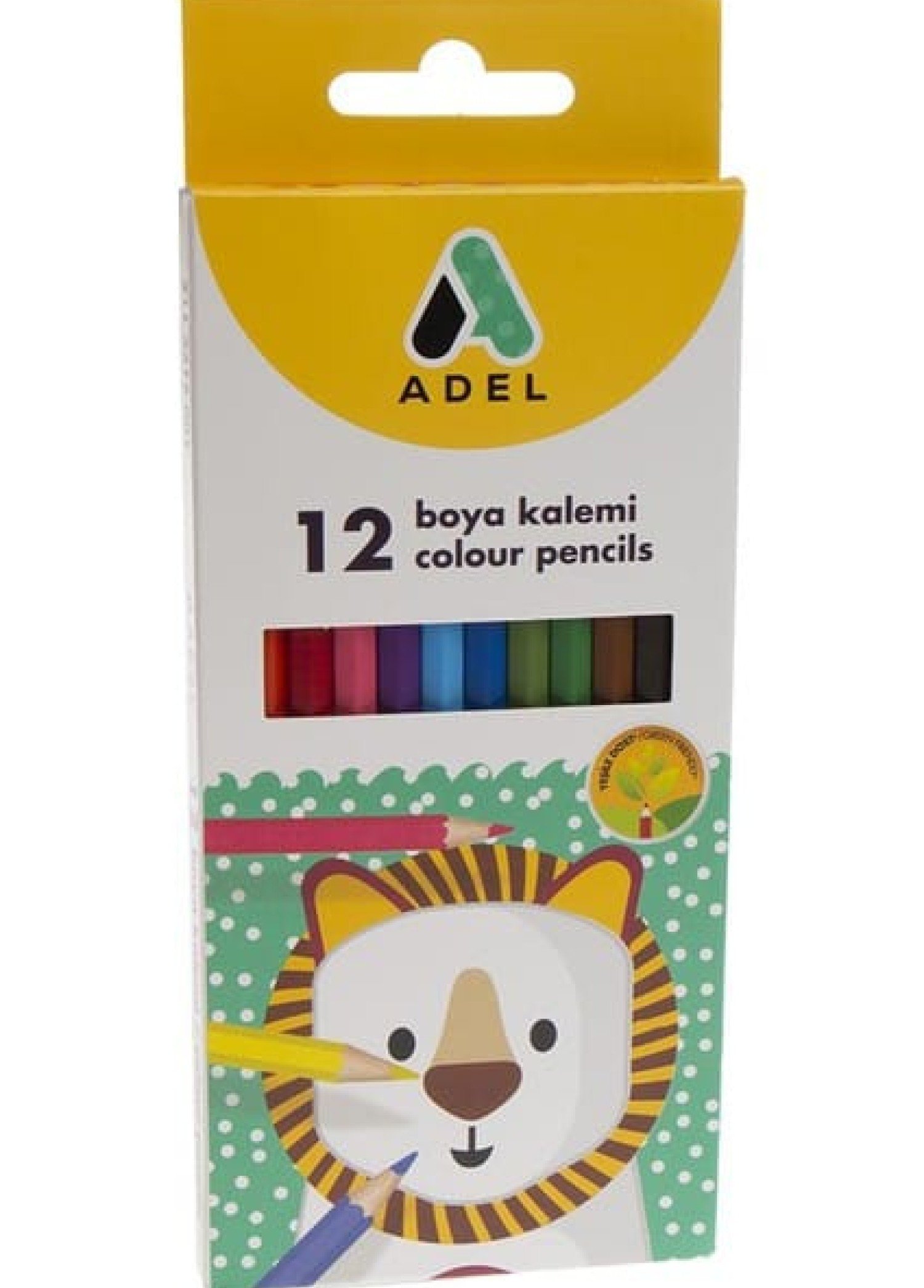 Adel 12 Renkli Boya Kalemi | Canlı Renkler – Yumuşak ve Kolay Boyama