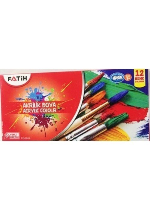 Fatih Akrilik Boya Seti - 12 Renk x 12 ml Tüp Boya (Yerli Üretim) Fatih Akrilik Boya Seti - 12 Renk x 12 ml Tüp Boya (Yerli Üretim)