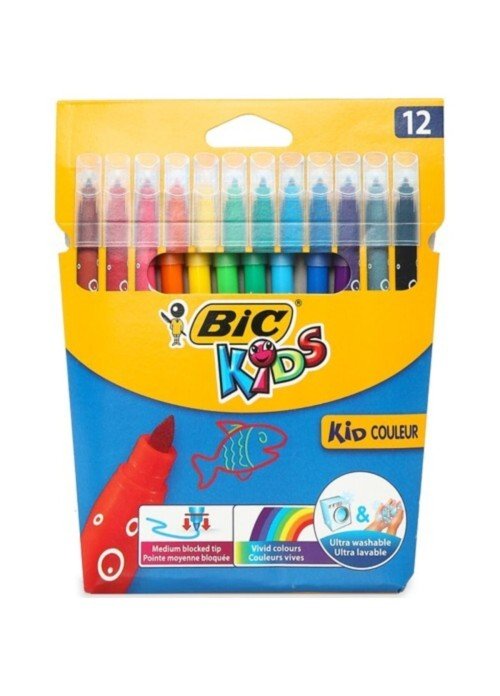 12'li BIC Kids Ultra Yıkanabilir Keçeli Kalem - Canlı Renkler 12'li BIC Kids Ultra Yıkanabilir Keçeli Kalem - Canlı Renkler