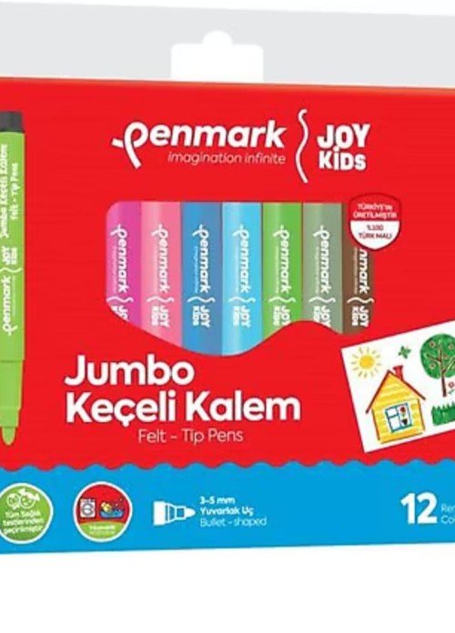 Penmark Joy Kids 12 Renk Jumbo Keçeli Kalem Seti - 3-5mm Yuvarlak Uç Penmark Joy Kids 12 Renk Jumbo Keçeli Kalem Seti - 3-5mm Yuvarlak Uç