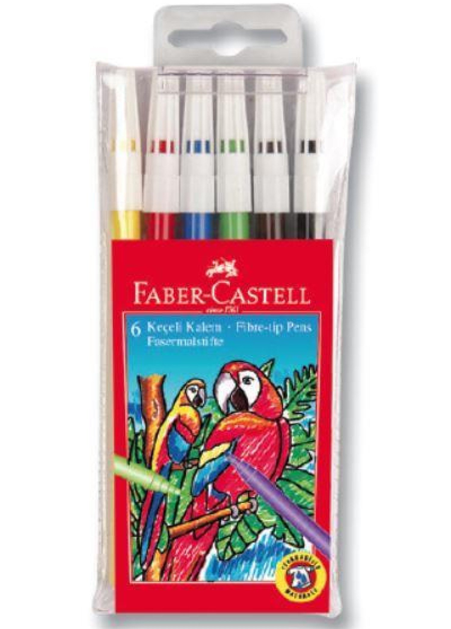 Faber-Castell 6'lı Keçeli Kalem Seti (Fibre-tip Pens) Faber-Castell 6'lı Keçeli Kalem Seti (Fibre-tip Pens)
