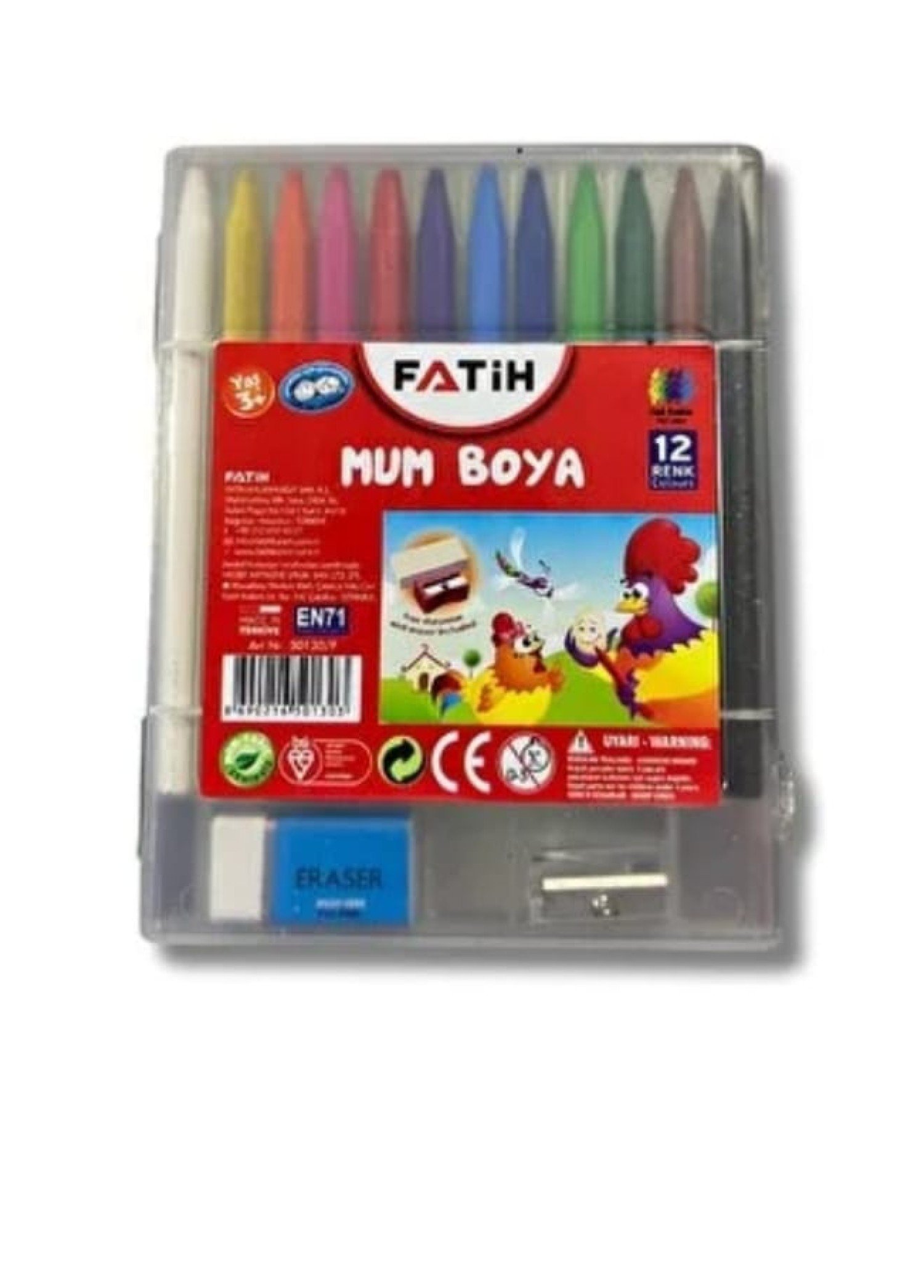 Fatih 12 Renk Mum Boya Seti - Silgi ve Kalemtıraş Hediyeli (EN71 Onaylı) Fatih 12 Renk Mum Boya Seti - Silgi ve Kalemtıraş Hediyeli (EN71 Onaylı)