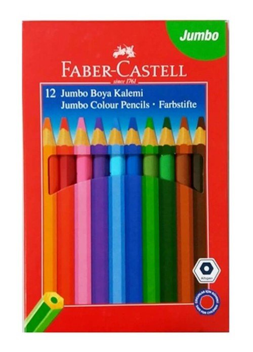 Faber-Castell 12 Jumbo Boya Kalemi - Kalın Gövde Kuru Boya (since 1761) Faber-Castell 12 Jumbo Boya Kalemi - Kalın Gövde Kuru Boya (since 1761)