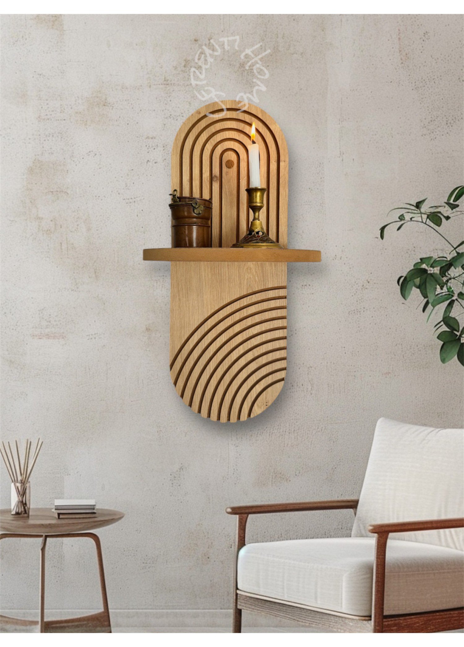 Dekoratif Duvar Rafı (42X20CM)