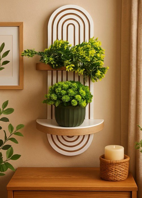  Dekoratif Duvar Rafı Beyaz (70 x 20 cm)