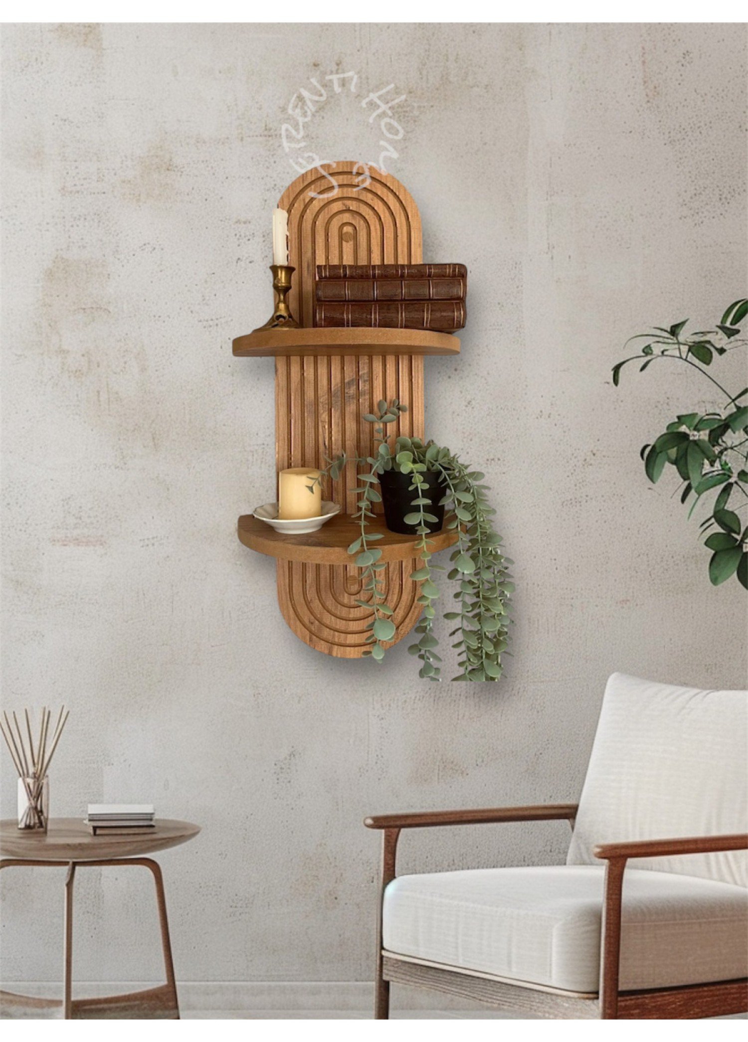 Dekoratif Duvar Rafı Büyük Boy (70X20 CM)